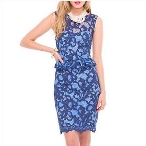Lily Pulitzer Blue Kiri lace peplum dress